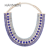 kaymen new fashion exquisite chians with big rhinestones strands rope chokers chains necklace for girls charm bohemia necklace
