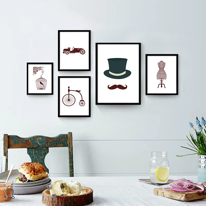 Креативные черно белые современные минималистичные настенные росписи для