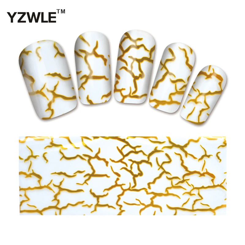 YZWLE 10 Конструкции Nail Art Полный Советы Обертывания DIY Ногтей Передача Фольги