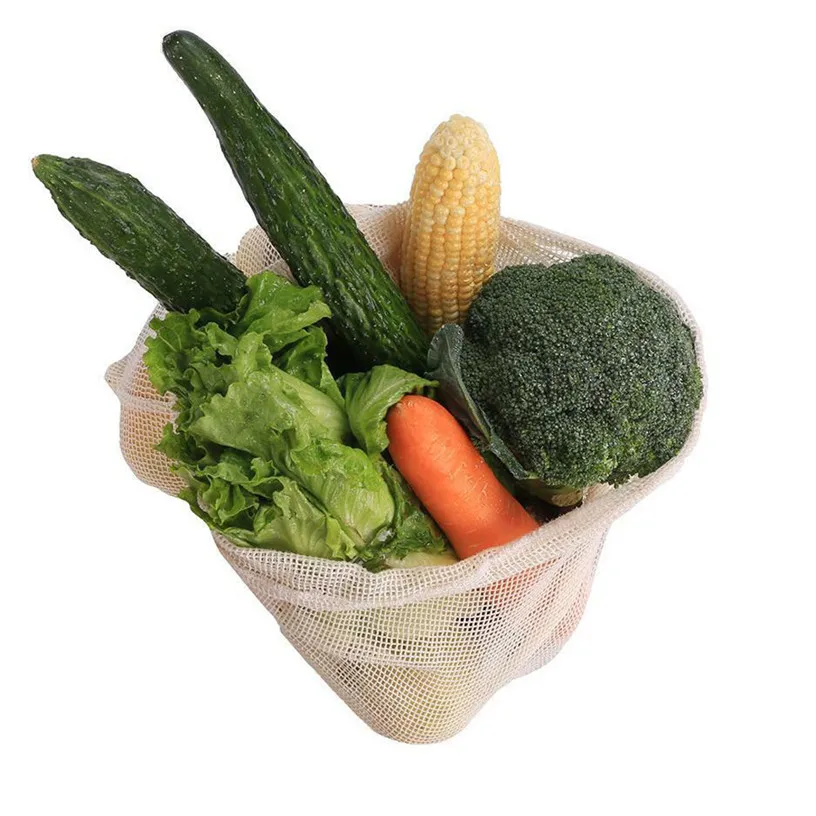 3 шт./компл. многоразовые хлопковые сетчатые моющиеся мешки для продуктовых