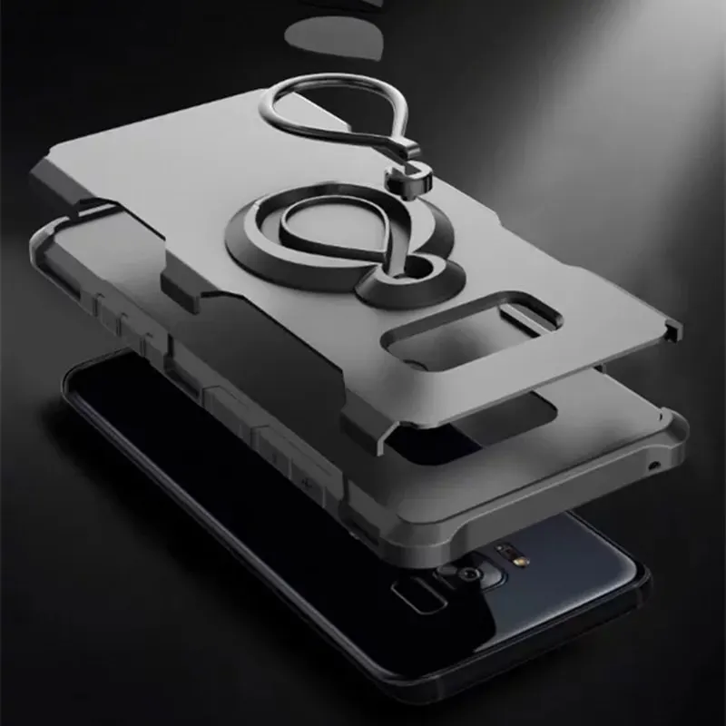 S8 аксессуары задняя защитная крышка чехол для Samsung Galaxy S8 S8 плюс Твердый Чехол-Броня из автомобильная подставка-держатель для телефона с магнитным