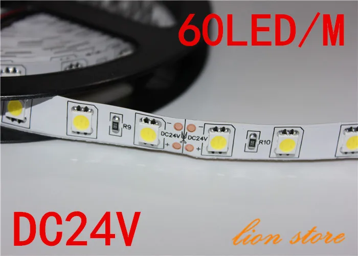 Водонепроницаесветодиодный Светодиодная лента S605 5050 SMD DC 24 В гибсветильник ная 60