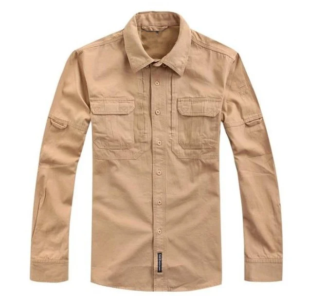 Мужская тактическая быстросохнущая рубашка черная армейская с длинными