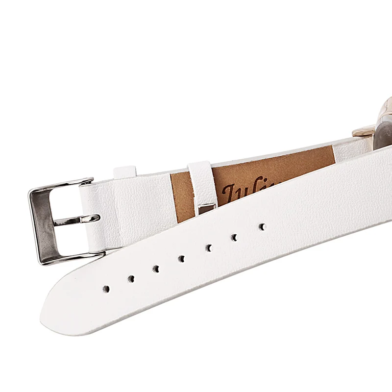 Julius Классический белый черный для женщин кожаный браслет часы Женские кварцевые