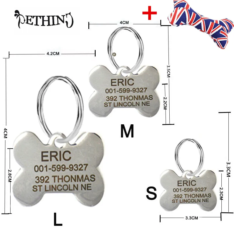 Гравировка текста на передней и задней сторонах из нержавеющей стали pet dog tag индивидуальные QR Имя адрес телефон бесплатные игрушки крепления
