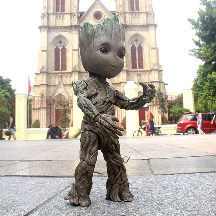 В натуральную величину Грут Marvel стражи Галактики Мстители милый ребенок молодой человек на дереве 25 см фигурка ко ХТ горячие игрушки легенды