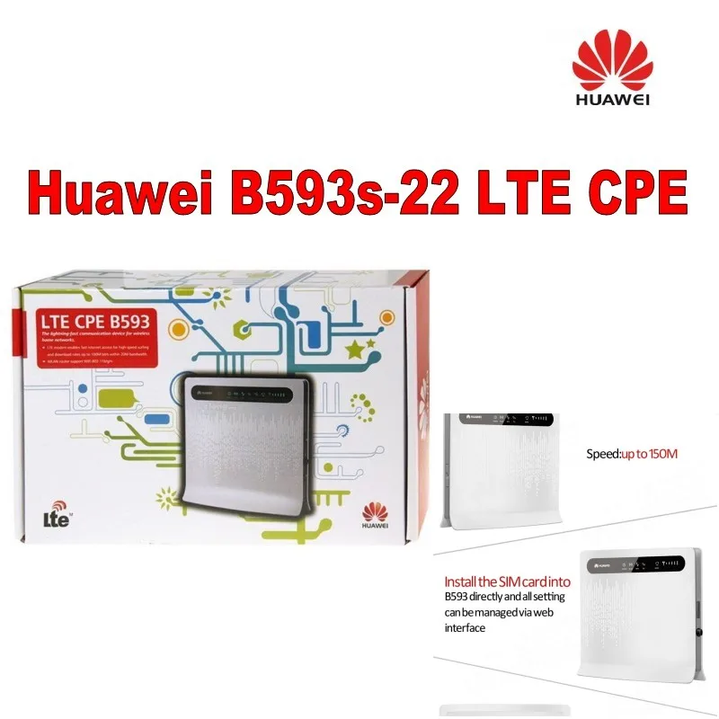 Бесплатная доставка 100 Мбит/с Разблокировка 4G LTE CPE маршрутизатор Huawei B593 B593S 22 +