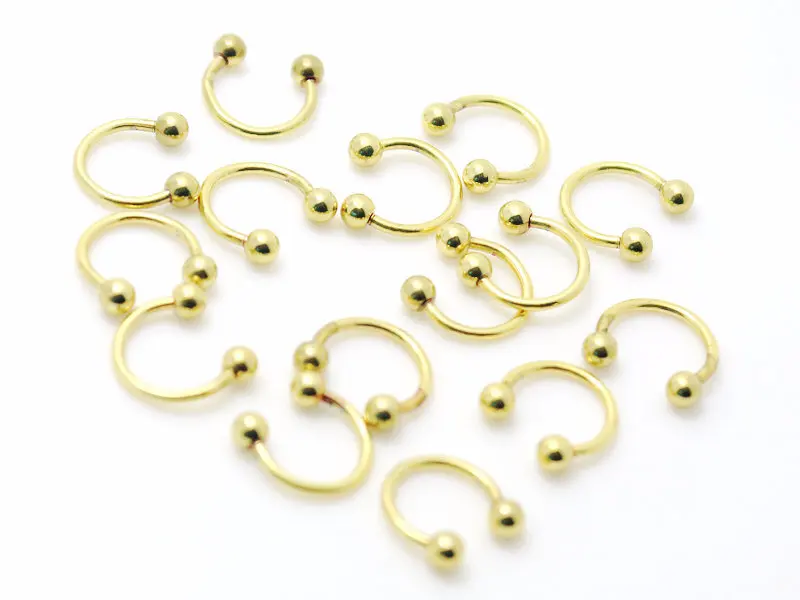 Модные круглые кольца для пирсинга тела 10 шт. ювелирные изделия из стали золотого