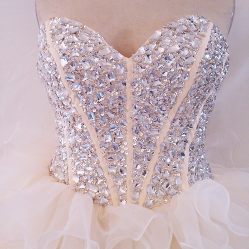 JIERUIZE Короткие Выпускные платья из органзы цвета шампанского вышитые бисером