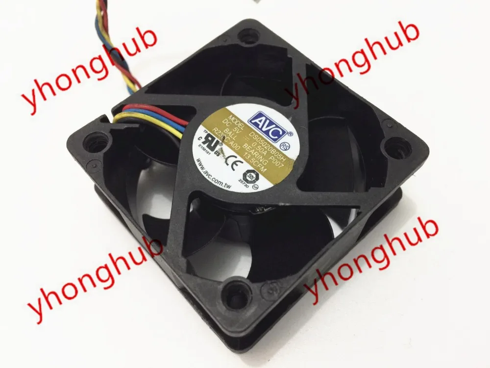 4-проводной вентилятор охлаждения сервера AVC DS05020B05H P007 DC 5V 0.50A 50x50x20 мм