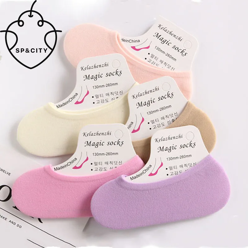 SP &amp CITY Macaron цветные летние тапочки носки женские невидимые хлопковые однотонные