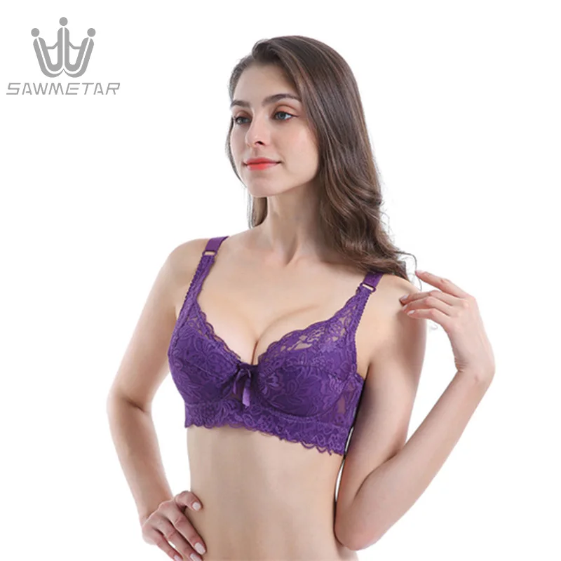 Sexy Lace Women Bra Plus Size B D E Big Bralette Ultrathin Pure Cotton Brassiere Underwire Push Up Bras | Женская одежда