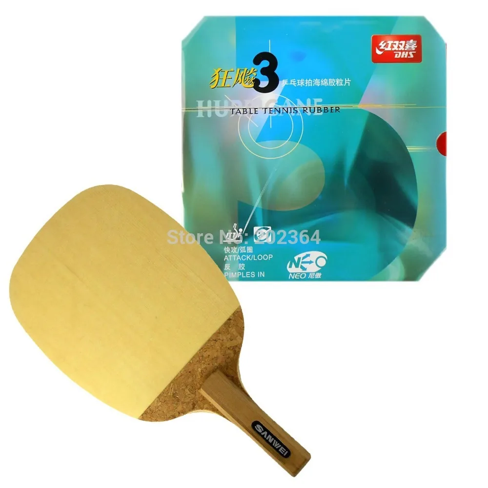 

Sanwei R1 Japanese penhold blade + DHS NEO Hurricane3 rubber with sponge for a table tennis racket JS