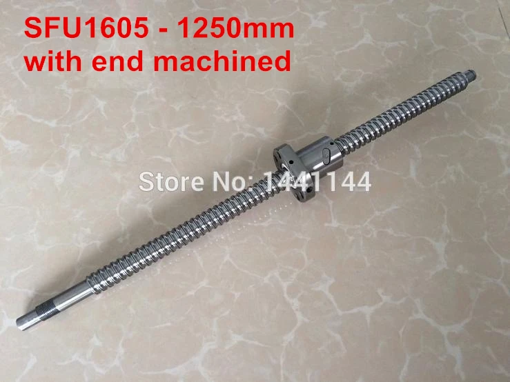 

1pc SFU1605 Ball Screw 1250mm BK12/BF12 end machined + 1pc 1605 BallScrew Nut for CNC Router