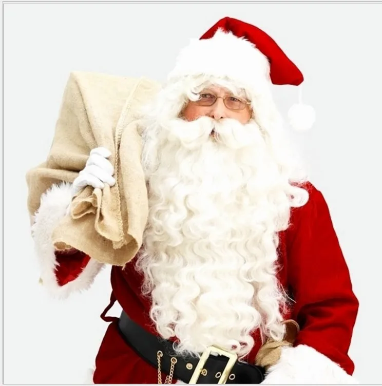 40 см в длину Рождественский дед Мороз Длинные украшения для волос с белой бородой