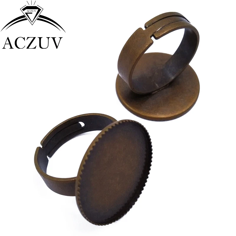 Antique Bronze 200pcs 12mm 14mm 16mm 18mm 20mm 25mm 30mm Adjustable Bezel Ring Blank Cabochon Base Setting Findings TRS004