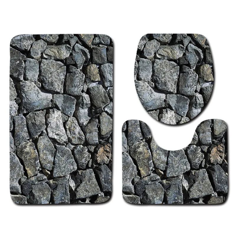 free shipping 3 pcs shells ocean bath mats anti slip bathroom mat set tapete banheiro washable bathroom toilet rug alfombra bano free global shipping