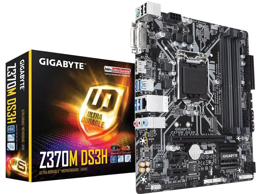 Новинка для Gigabyte GA-Z370M DS3H Z370M материнская плата LGA1151 DDR4 Z370 PCI-E3.0 SATA3 USB3.0 поддержка i3