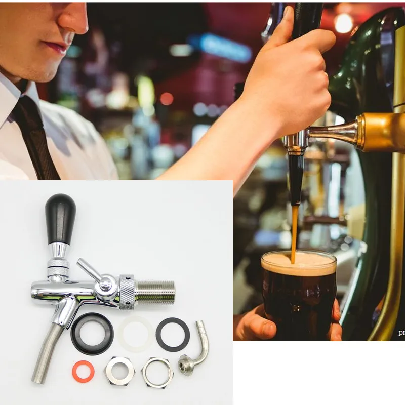

Beer Tap Flow Control Beer Faucet Homebrew Making Tap Brass Draft Beer Tap Silver