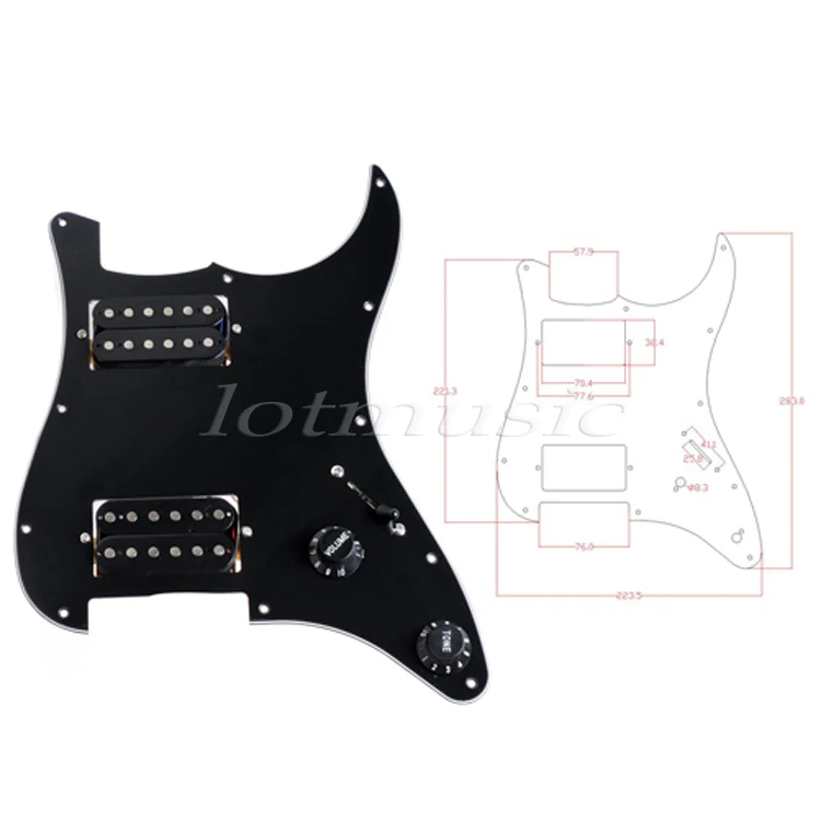 2 шт. черная HH нагруженная царапин пластина pickguard Пикапы Для струна гитары Замена |