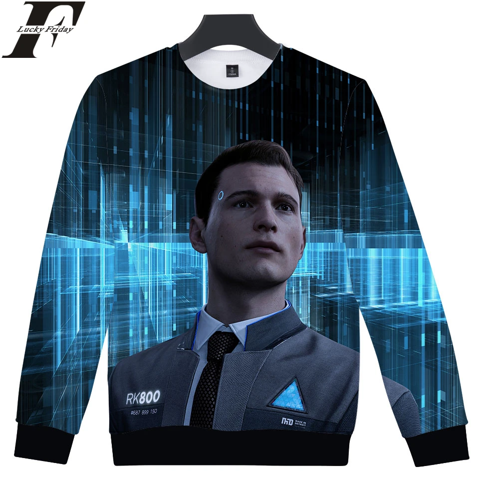 LUCKYFRIDAYF Detroit Become Human 3D Sweatshirt RK800 Uniform Capless Man/Women Casual Regular Closthes Plus Size 4XL | Женская одежда