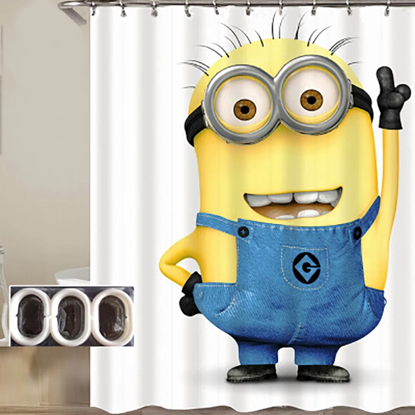 Серия Mischievous шторы для душа из полиэстера Мультяшные занавески ванной