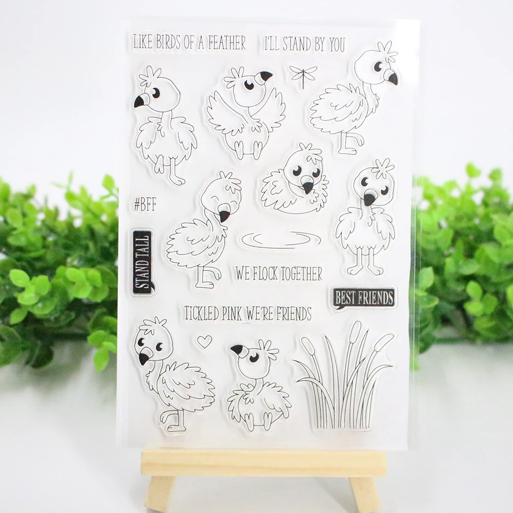 16*11cm Cattail and Birds transparent silicone clear stamp for scrapbooking DIY craft decoration soft kids stationery | Канцтовары для
