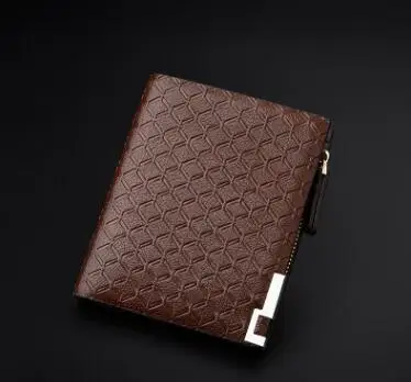 coffee style 2 DICOOL Новые многофункциональные мужские кошельки 2 цвета мужские s наивысшего качества кожаный кошелек на молнии для бизнеса держатель для карт Карманный Кошелек Горячая плед - Цвет: coffee style 2