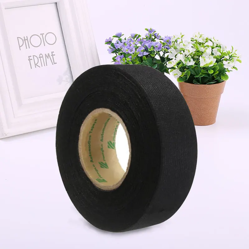 

Vehemo 1pc 15m Wiring Harness Tape Strong Adhesive Cloth Fabric Tape For Looms Cars 19mm x 15M Noise Sound Insulation Felt