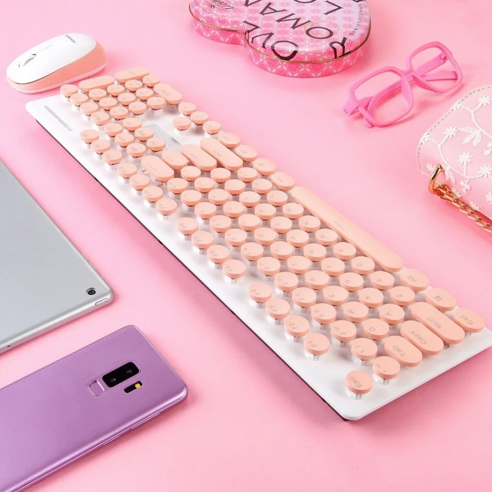 Новая Лига N520 Беспроводная панк механическая ручная клавиатура мышь набор игровая клавиатура и мышь
