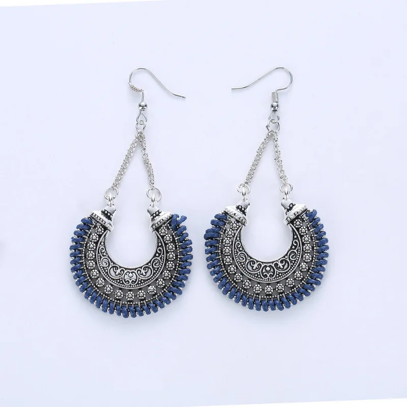 Simple Silver Color Retro Alloy U-shaped Hollow Carved Earrings For Women Fashion Vintage Lady Brinco Jewelry Ornament | Украшения и