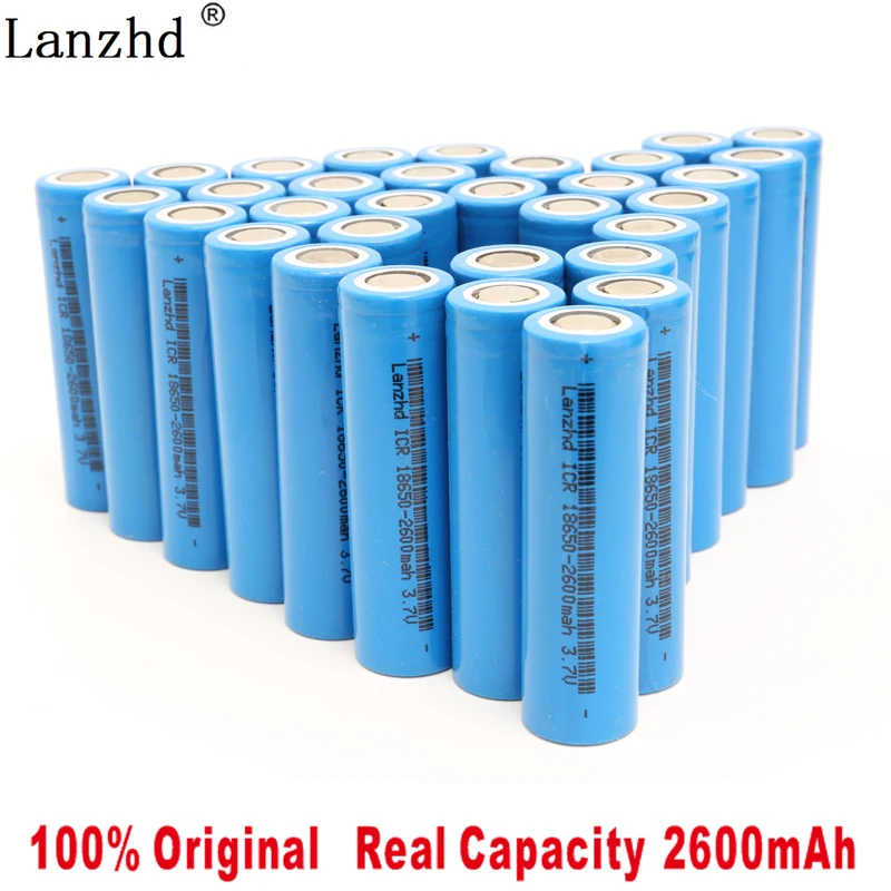 Новые аккумуляторы 18650 2600 mah ICR18650 для samsung 18650 большой ток Перезаряжаемые литий-ионный аккумулятор для фонарика(10-40 шт