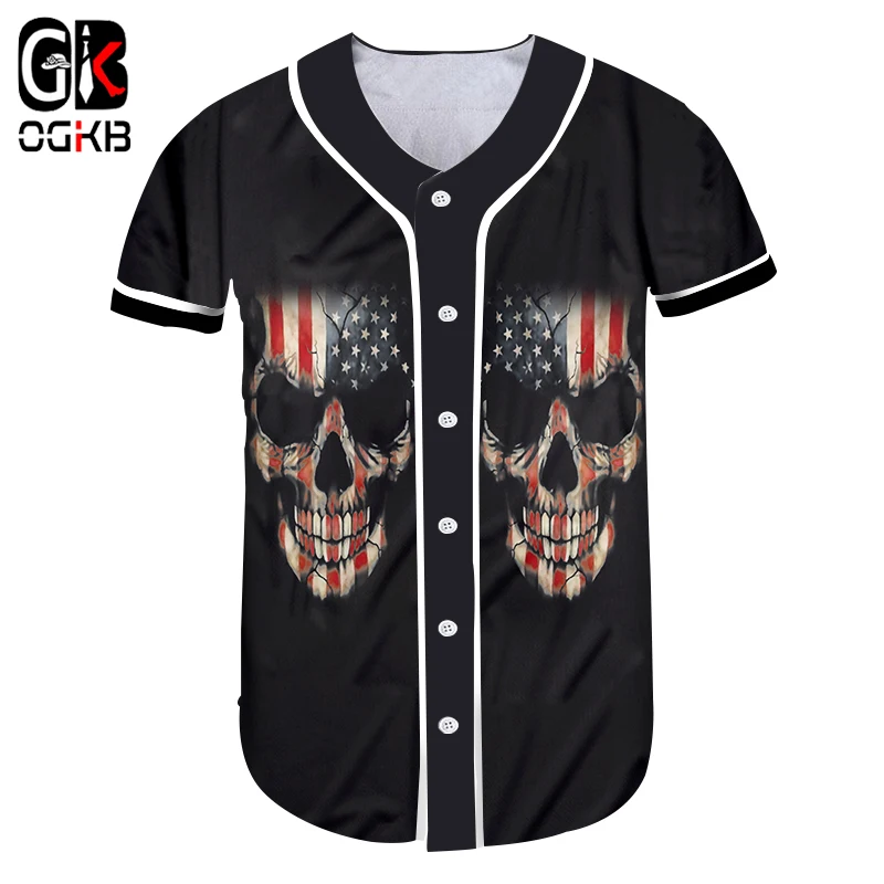OGKB футболка женская с 3d принтом стиль бейсбол панк хип-хоп топы коротким рукавом