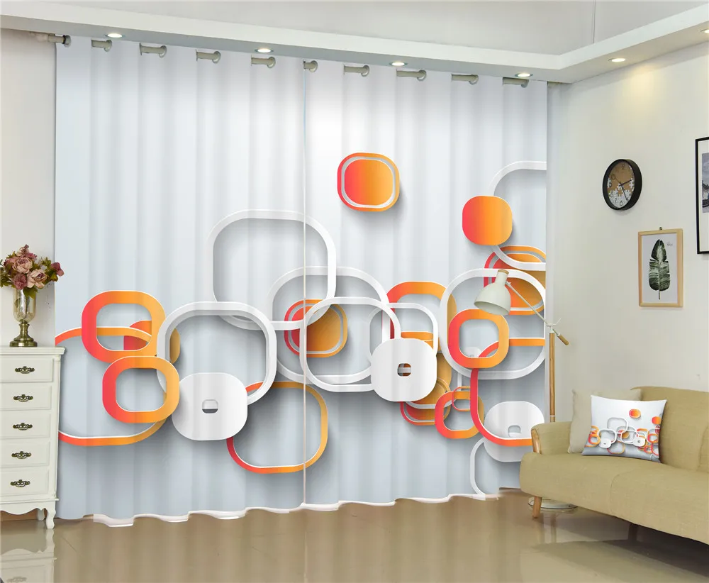

Curtains Continuous print Luxury Blackout 3D Curtains For Living Room window Bedroom Drapes cortinas Rideaux Customized size