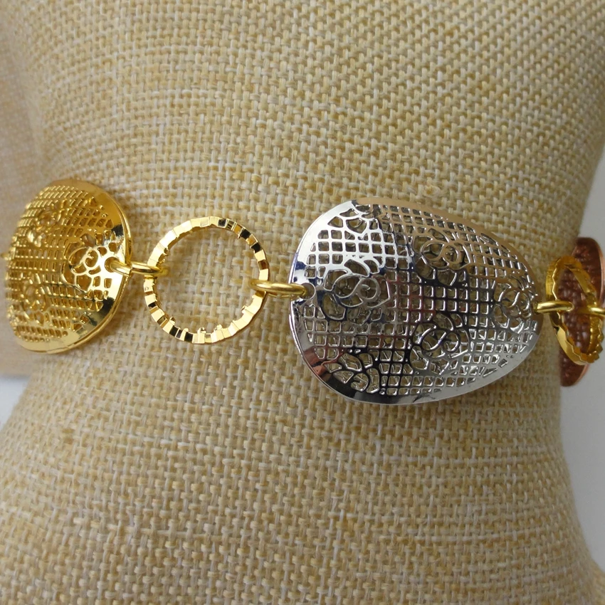 Yuminglai 2019 новый дизайн Роскошные Дубай Jewlries дамы Африканский три цвета комплект