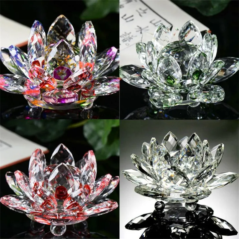 Fansy цвет прозрачный кристалл лотос Craft стол Декор цветок набор фэн шуй Collection lotus