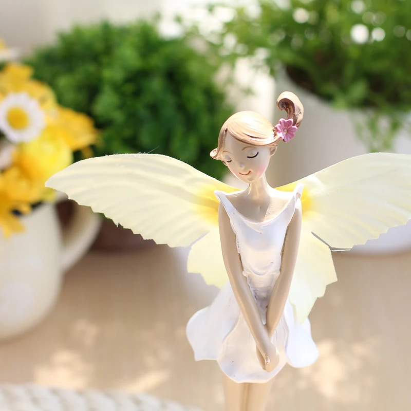 Поли сидит с цветочным мотивом для девочек Леди сестра деко стоя Фея Ангел