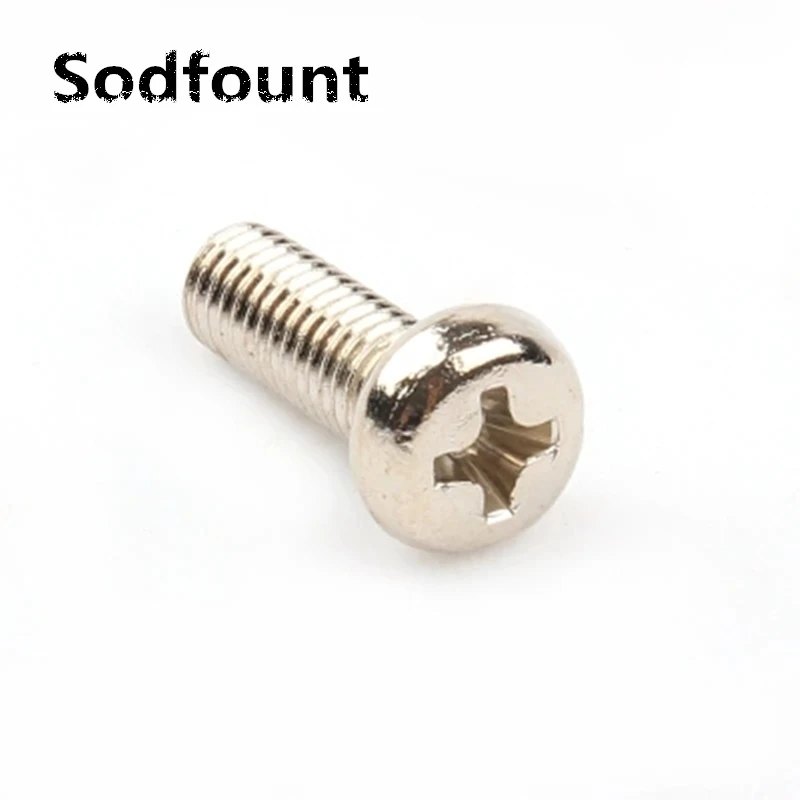 

100pcs/Lot Cross round head screw M4*4/5/6/8/10-35mm PM Nickel plated mechanical miniature precision electronic screw