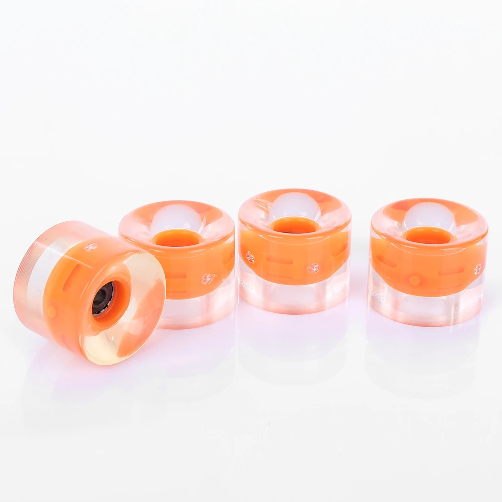 Free Shipping Sports 4pcsTransparent LED Light Skateboard Wheels Riding Durable Longboard Wheel 60 x 45mm | Спорт и развлечения
