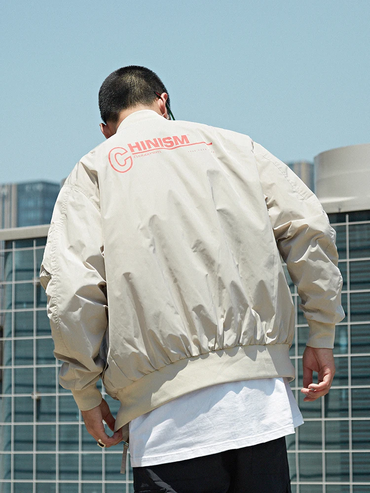 CHINISM Letter Printed Ma1 Bomber Jacket Mens Pilot Anarchy Outerwear 2018 Autumn Flight Coat Streetwear Male Jackets | Мужская одежда