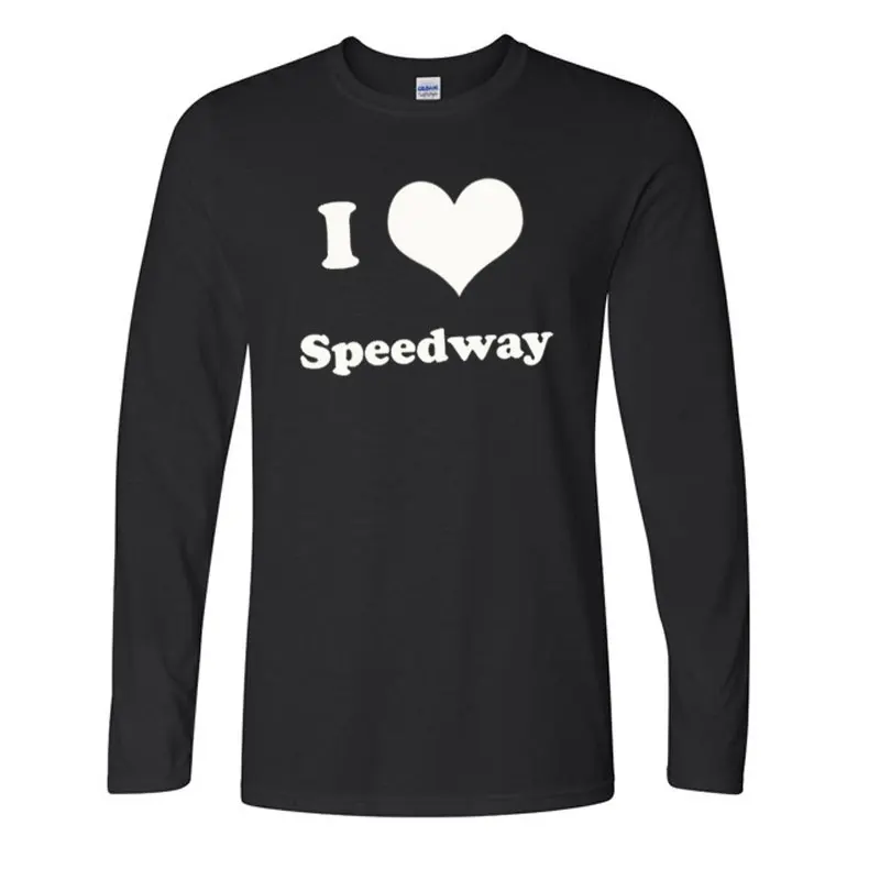 

Новинка 2019, Мужская футболка с надписью I Love Speedway-shubuzhi UK-байкерская куртка, уникальная хлопковая футболка с длинными рукавами и круглым выре...