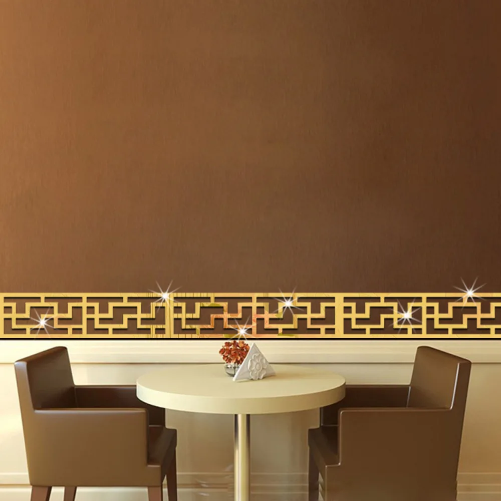 Диагональный угловой акриловый зеркальный настенный стикер наклейки для