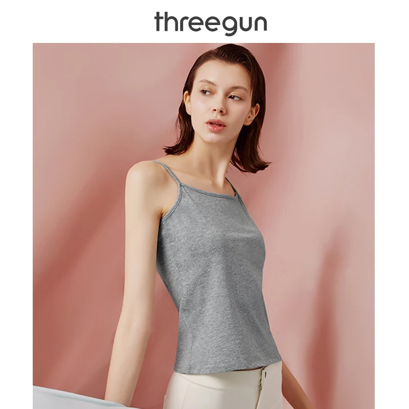 THREEGUN новинка 2019 летние женские трикотажные майки топы для девочек хлопковые