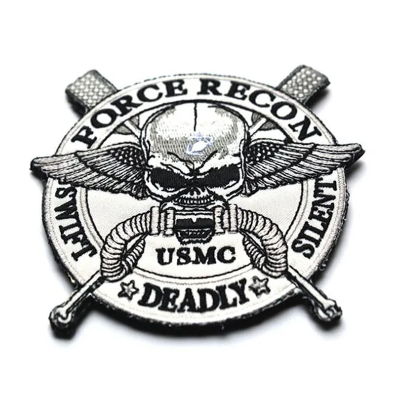 USMC Тактический боевой патч череп вышитая аппликация США армейский военный