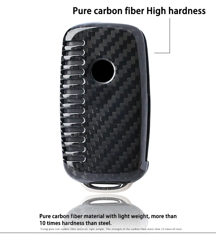 T-CARBON карбоновый чехол для ключей для автомобиля ключница 3 кнопки для Volkswagen