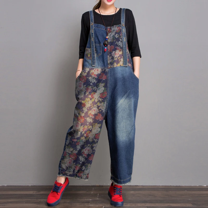 Комбинезоны штаны с подтяжками Для женщин Повседневное полной длины свободные