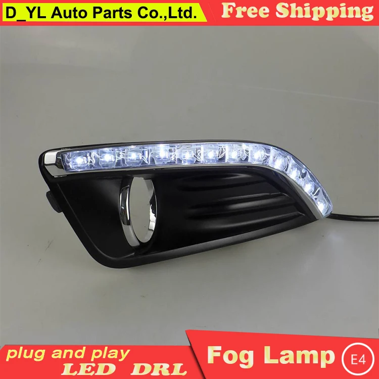 Car styling For Ford Fiesta 2013-2014 LED DRL led fog lamps daytime running lights High brightness guide A style | Автомобили и