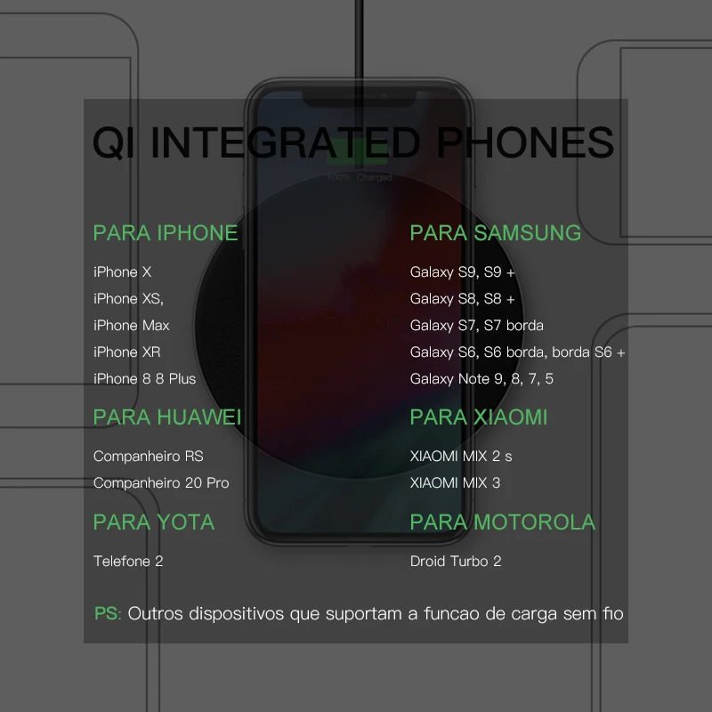 IONCT Qi Беспроводное зарядное устройство для iPhone X XR XS Max 8 USB Беспроводная зарядка