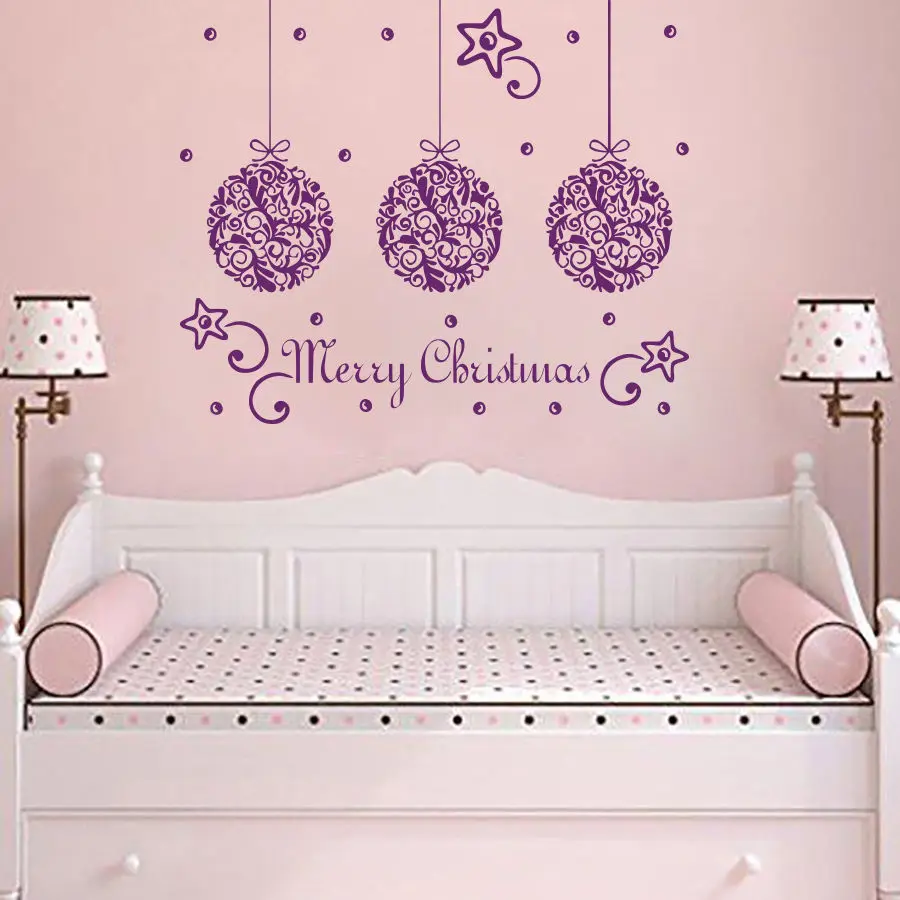 

Beautiful Merry Christmas Decor Wall Sticker Kids Children Bedroom Art Decorative Wall Mural Christmas Vinyl Wallpaper Y-754