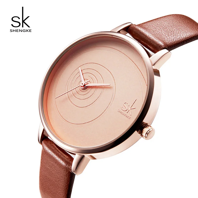 Shengke Creative Women Watches Fashion Leather Wrist Watch Montre Femme 2018 SK Luxury Female Quartz Reloj Mujer #K0039 | Наручные часы
